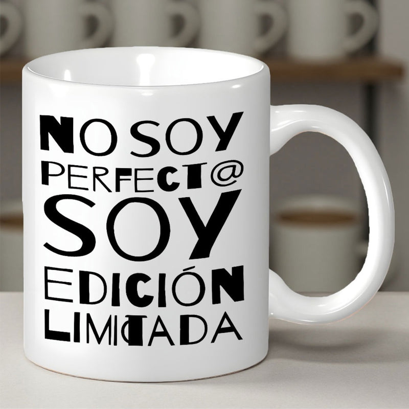 Tailorly White Ceramic 11 oz Mug - Minimalist White Ceramic Material With Bold Black Decorative Artistic Script Mug