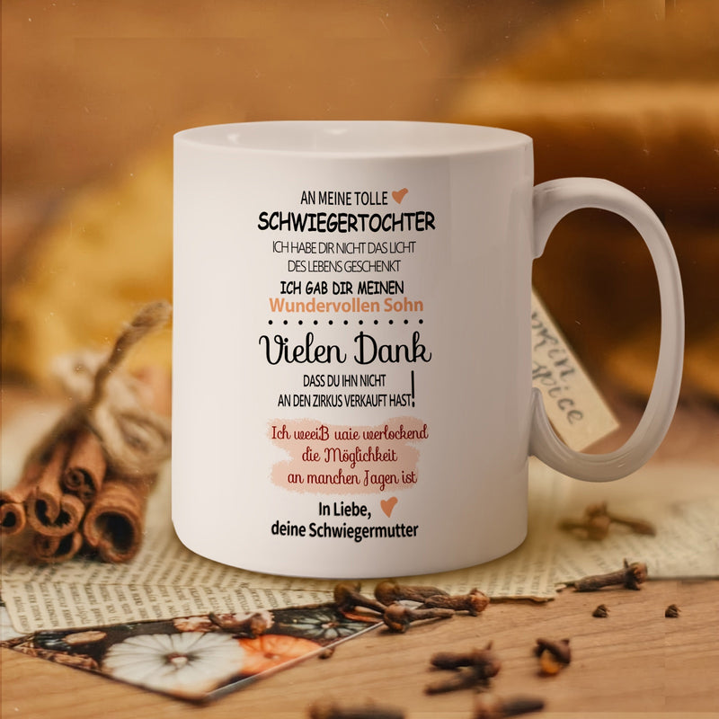 Tailorly White Ceramic 11 oz Mug - Elegant With Sentimental Message And Tiny Hearts Mug