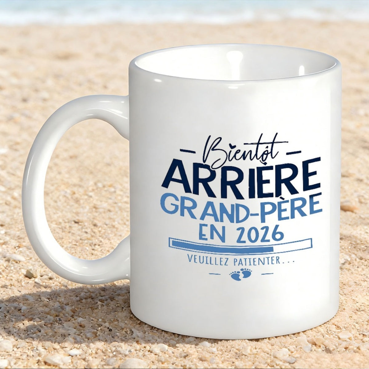 Tailorly White Ceramic 11 oz Mug - Featuring A Loading Progress Bar And Baby Footprints Mug