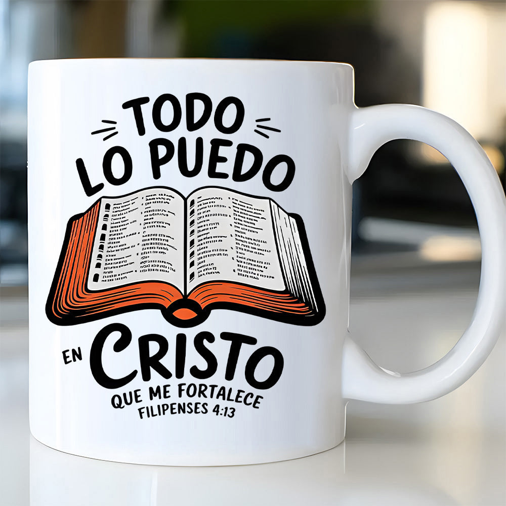 Tailorly White Ceramic 11 oz Mug - Detailed Illustration Of Open Sacred Book Among Radiating Spiritual Light Bible