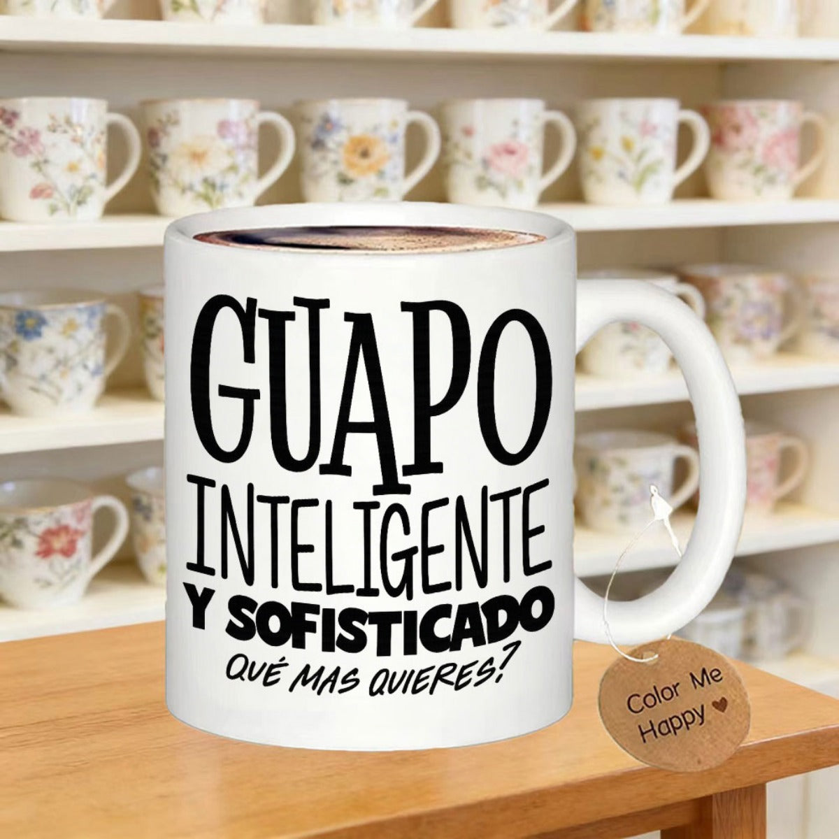 Tailorly White Ceramic 11 oz Mug - Clean Ceramic Vessel Featuring Bold Black Typography Arranged In Centered Vertical Alignment Mug