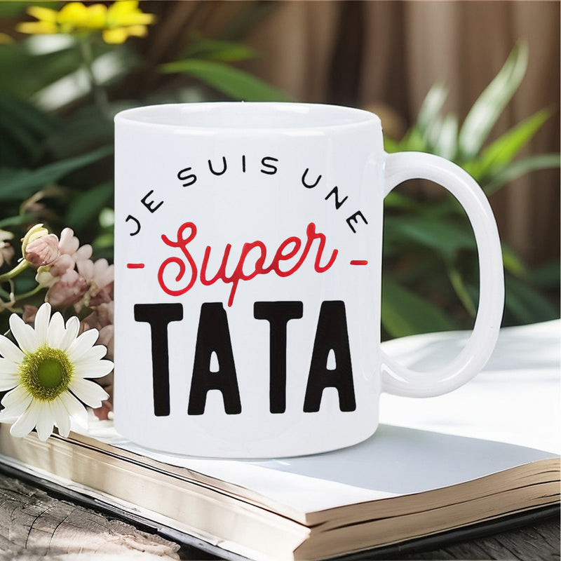 Tailorly White Ceramic 11 oz Mug - Super Minimalist White Ceramic Vessel With Bold Artistic Lettering Displayed On Book Mug