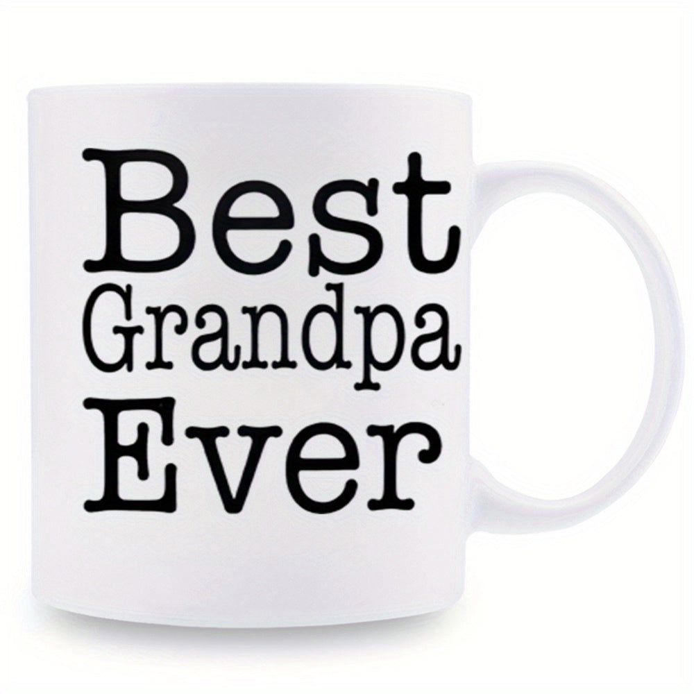 Tailorly White Ceramic 11 oz Mug - Best Grandpa Ever Classic Vintage Typewriter Typography Printed On A Polished Minimalist