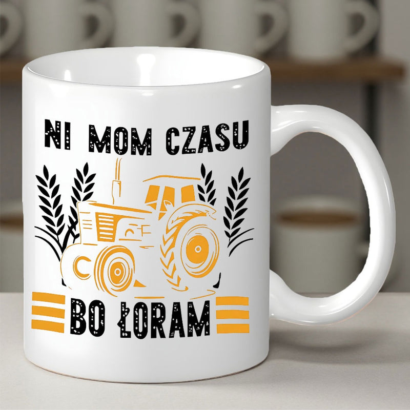 Tailorly White Ceramic 11 oz Mug - Vintage Agricultural Machinery Working Among Fields Of Golden Wheat Tractor