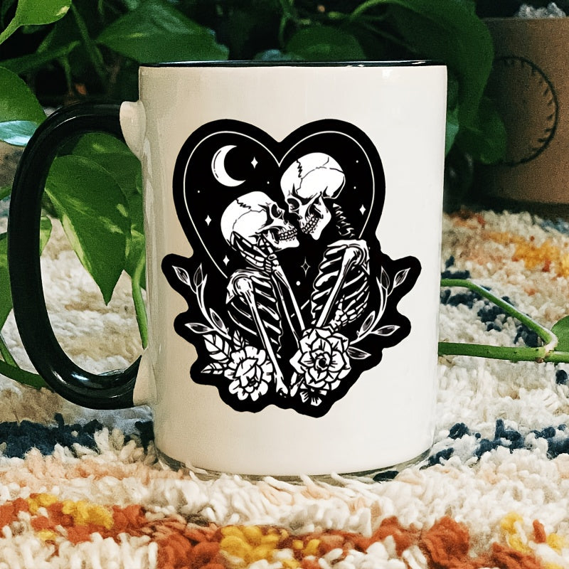 Tailorly Black Accent 11 oz Mug - skeleton love
