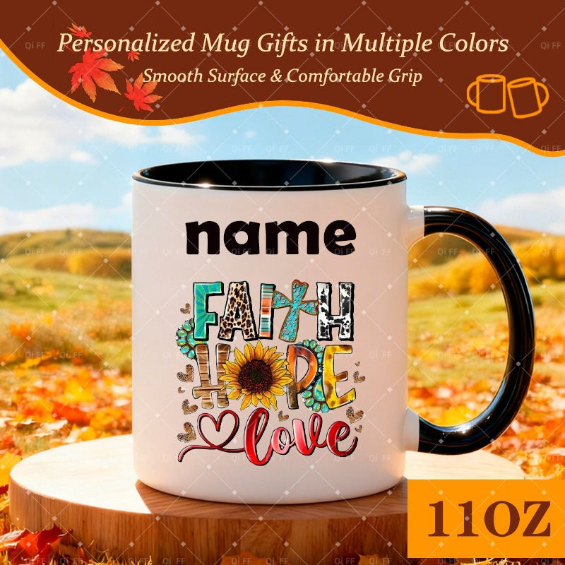 Tailorly Black Accent 11 oz Mug - faith love