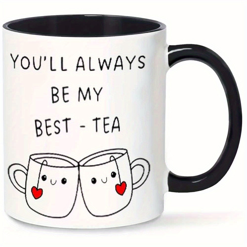 Tailorly Black Accent 11 oz Mug - cute cartoon teacup