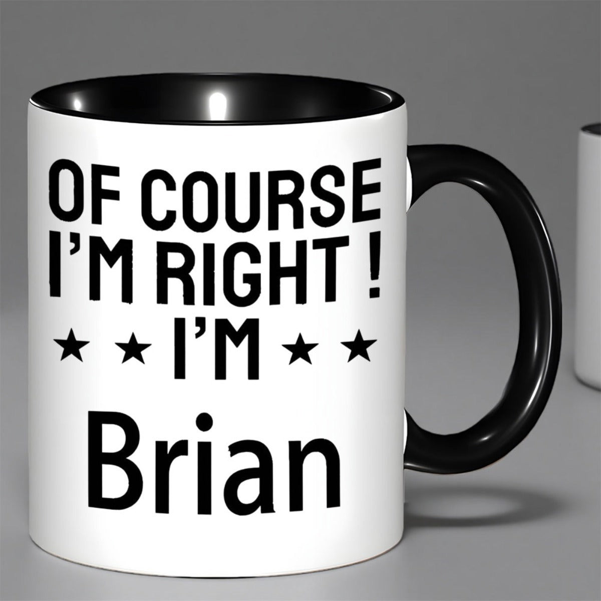 Tailorly Black Accent 11 oz Mug - humorous text im right text black text with stars coffee text coffee text