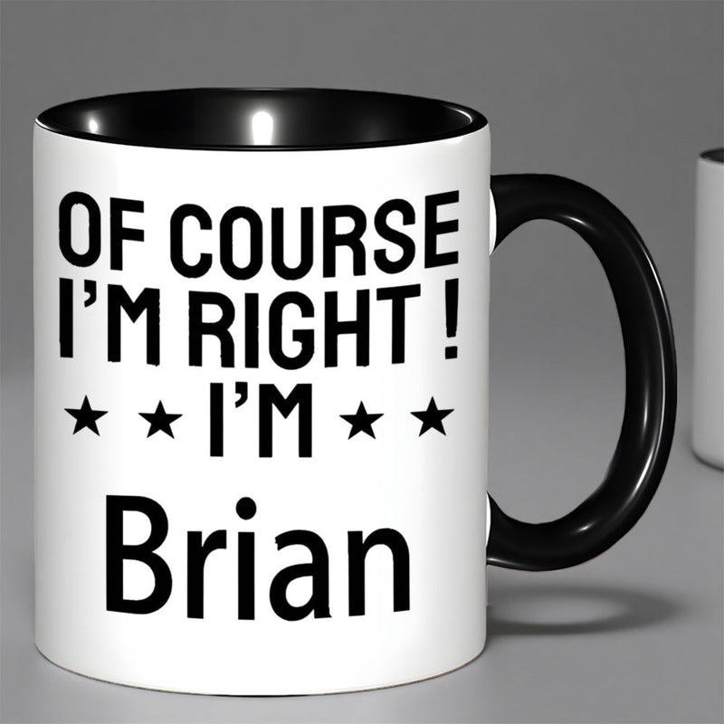 Tailorly Black Accent 11 oz Mug - humorous text im right text black text with stars coffee text coffee text