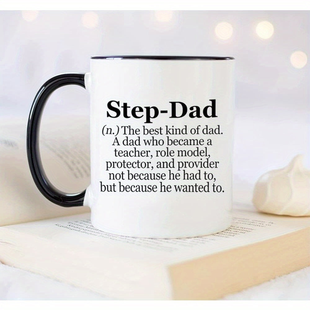 Tailorly Black Accent 11 oz Mug - funny gifts for step dad from daughter son step dad father husband men step dad gift from step daughter son wife