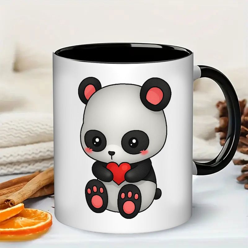 Tailorly Black Accent 11 oz Mug - cute panda