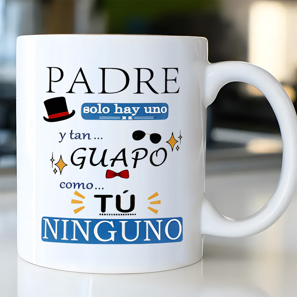 Tailorly White Ceramic 11 oz Mug - Elegant Top Hat With Sunglasses And Red Bow Tie Featuring Sparkles Mug