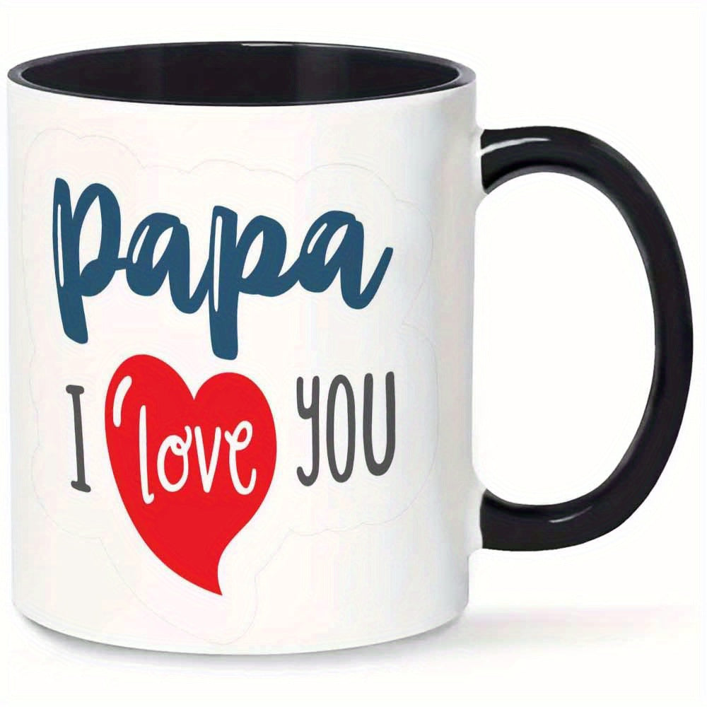 Tailorly Black Accent 11 oz Mug - novelty papa i love you heart