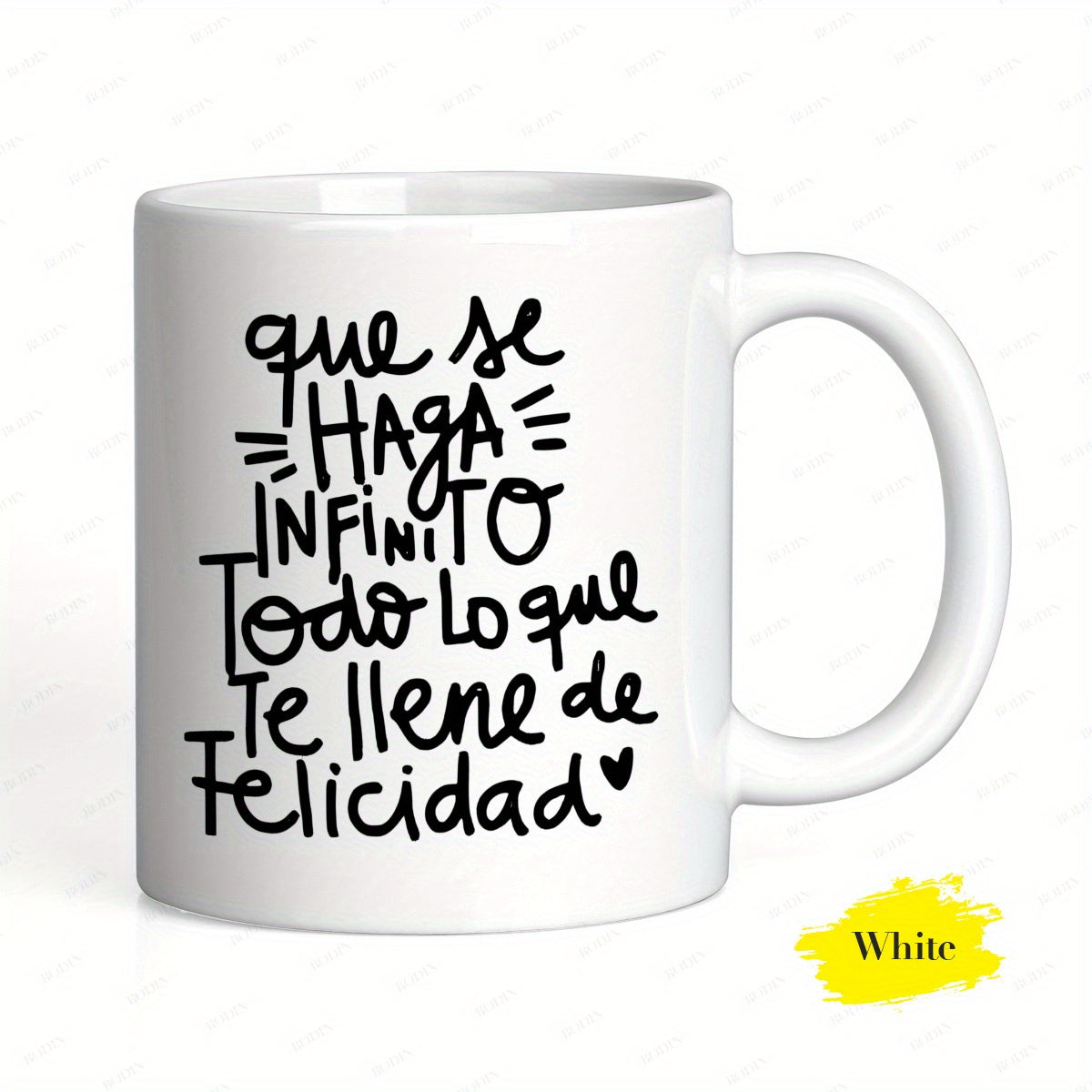 Tailorly White Ceramic 11 oz Mug - Minimalist Handwritten Script Quote Featuring Small Heart Ceramic Mug