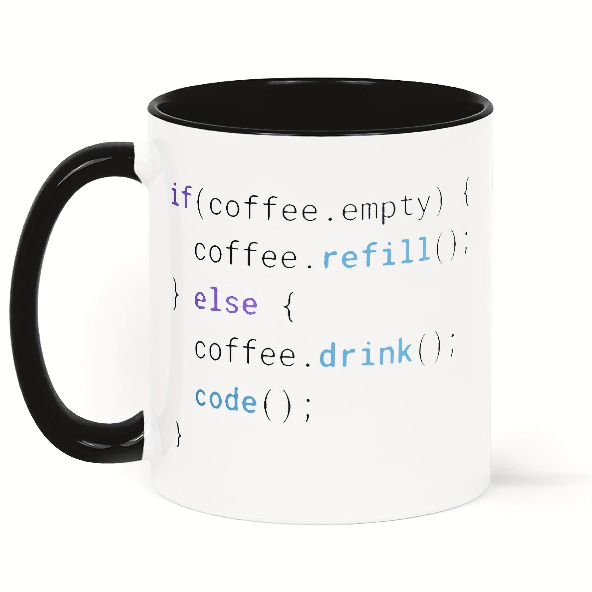 Tailorly Black Accent 11 oz Mug - code humor design