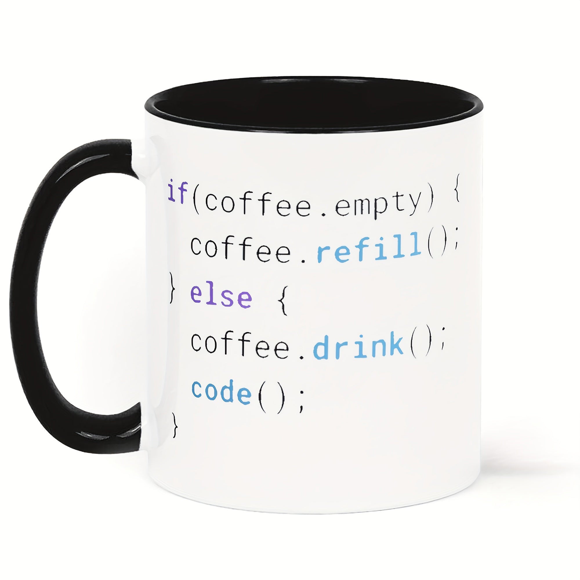 Tailorly Black Accent 11 oz Mug - code humor design