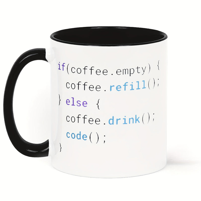 Tailorly Black Accent 11 oz Mug - code humor design