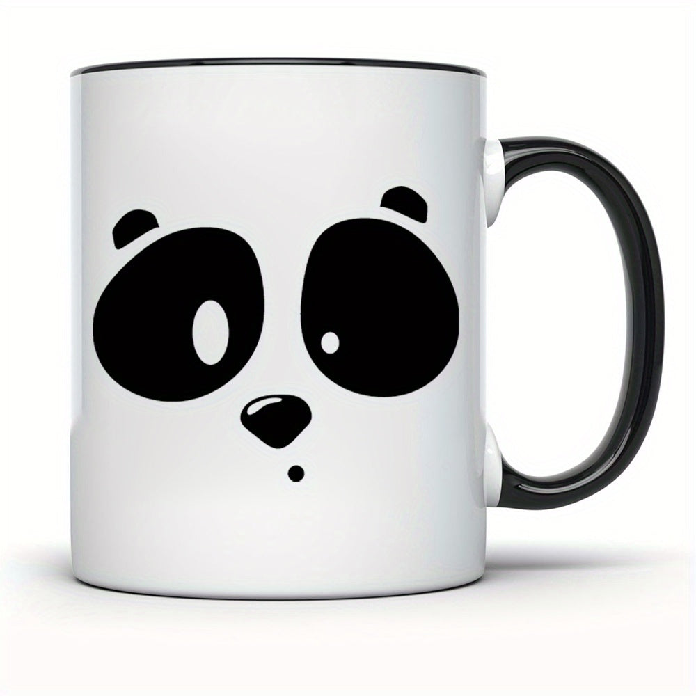 Tailorly Black Accent 11 oz Mug - cute panda face