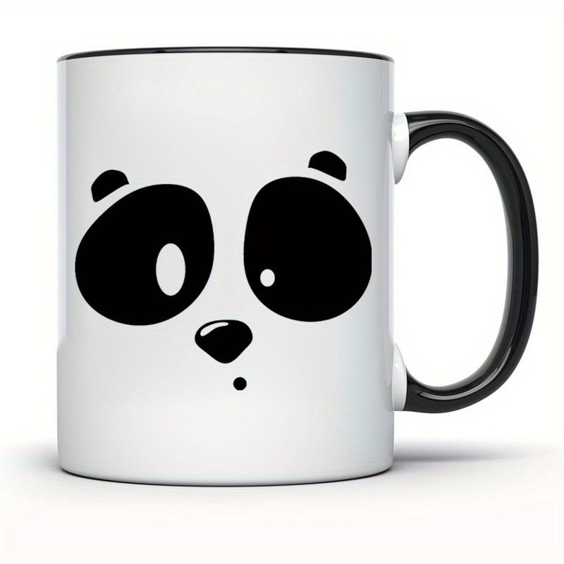 Tailorly Black Accent 11 oz Mug - cute panda face