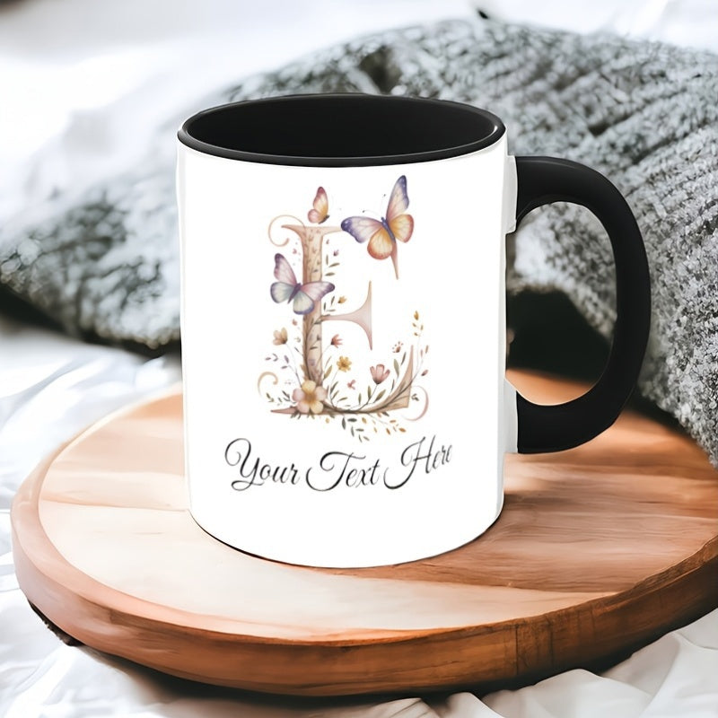 Tailorly Black Accent 11 oz Mug - custom floral