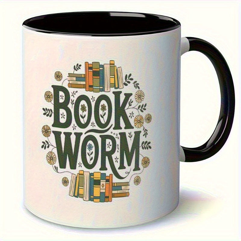 Tailorly Black Accent 11 oz Mug - stack of books design