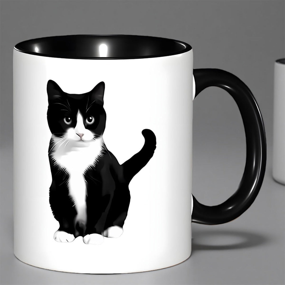 Tailorly Black Accent 11 oz Mug - humorous illustration and black color elements