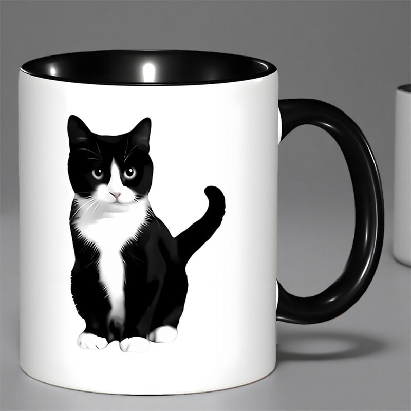 Tailorly Black Accent 11 oz Mug - humorous illustration and black color elements