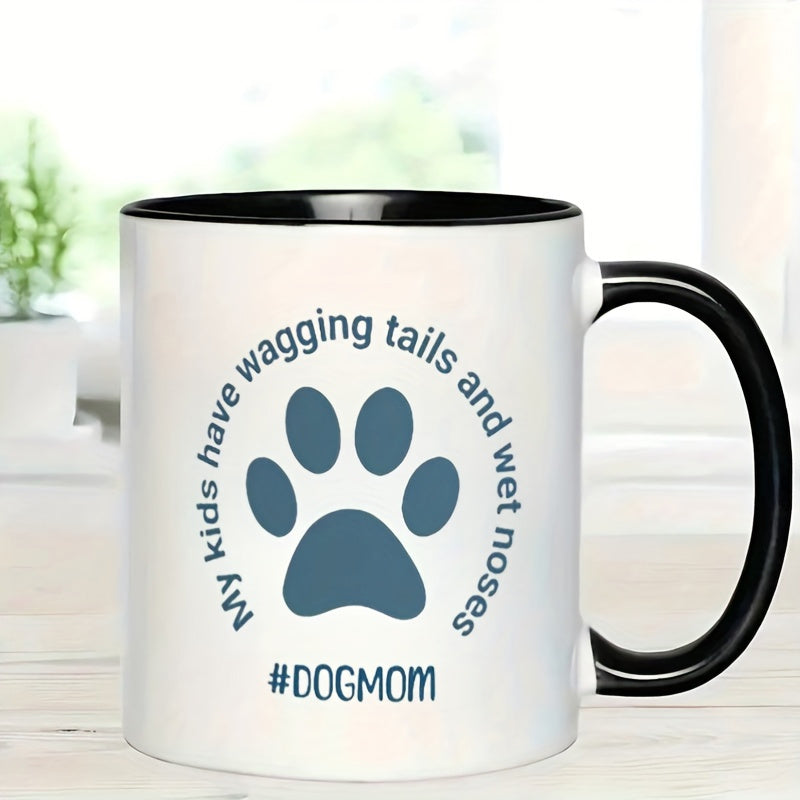 Tailorly Black Accent 11 oz Mug - dog mom text