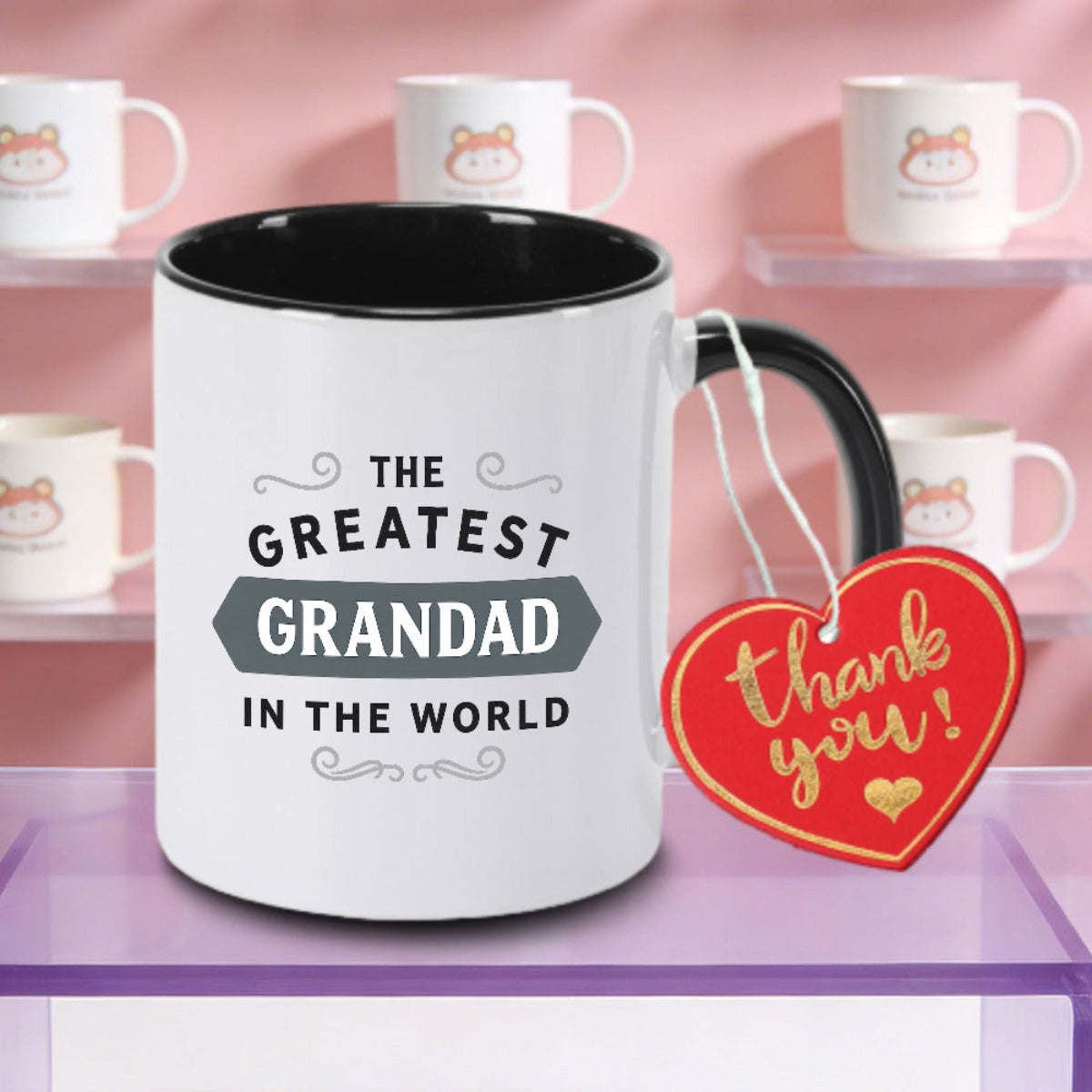 Tailorly Black Accent 11 oz Mug - Grandad in the World Logo