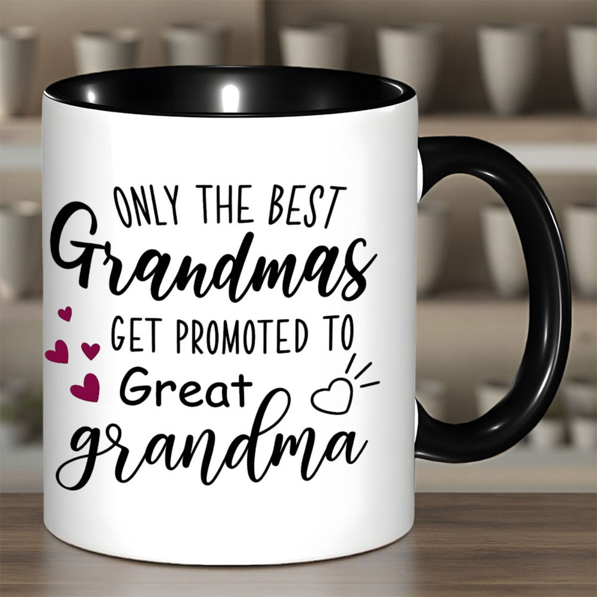 Tailorly Black Accent 11 oz Mug - grandma themed design