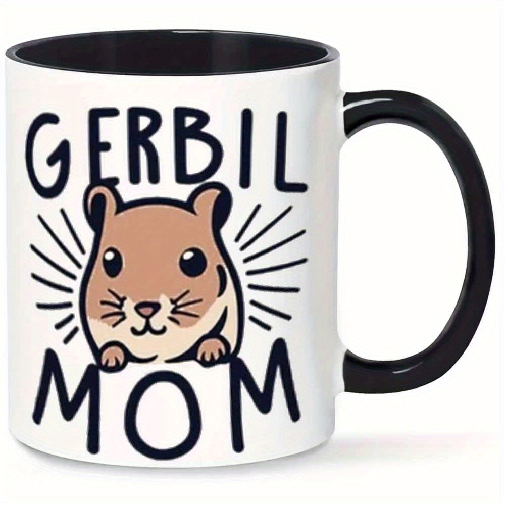 Tailorly Black Accent 11 oz Mug - cute gerbil illustration