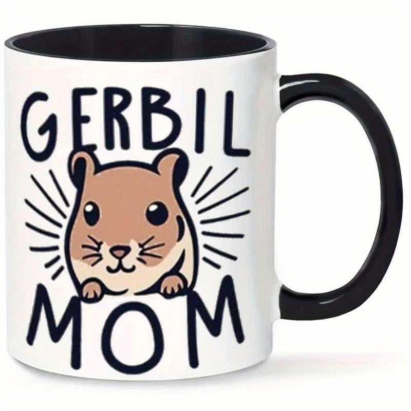 Tailorly Black Accent 11 oz Mug - cute gerbil illustration