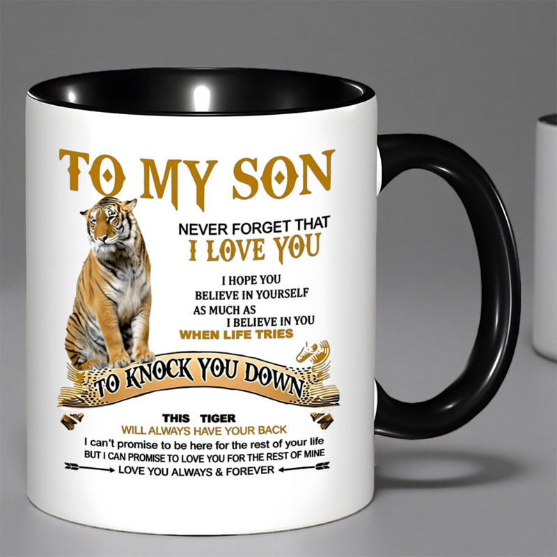 Tailorly Black Accent 11 oz Mug - tiger graphic