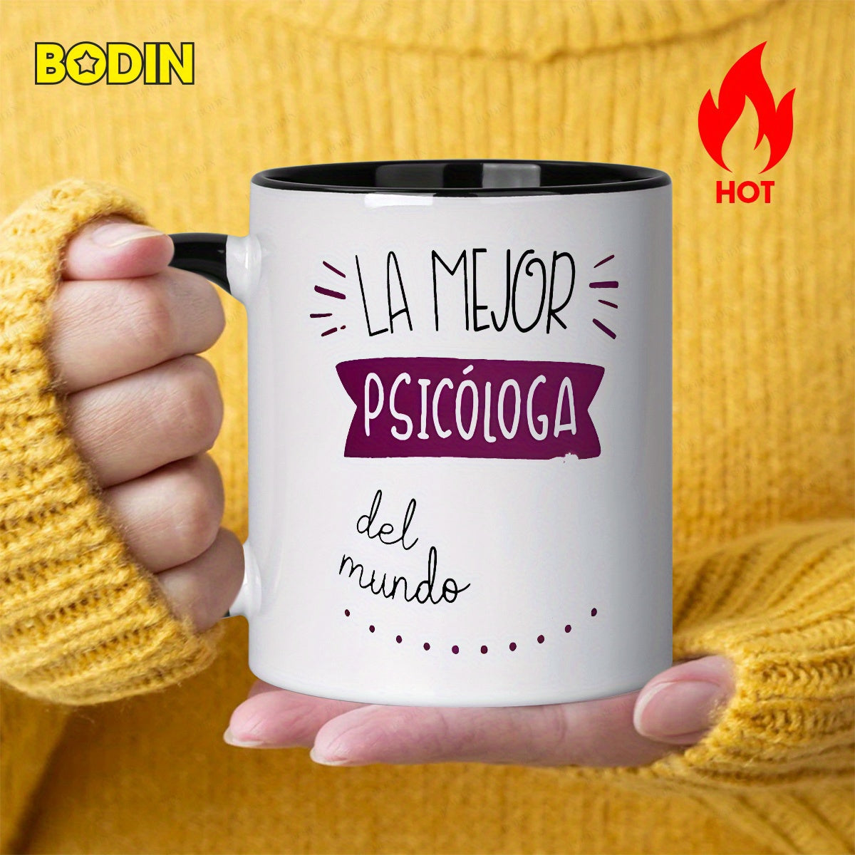 Tailorly Black Accent 11 oz Mug - spanish "la mejor" text