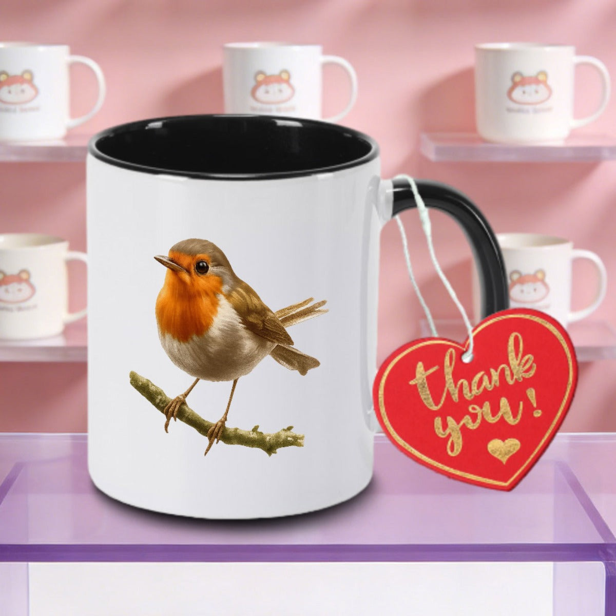 Tailorly Black Accent 11 oz Mug - Robin
