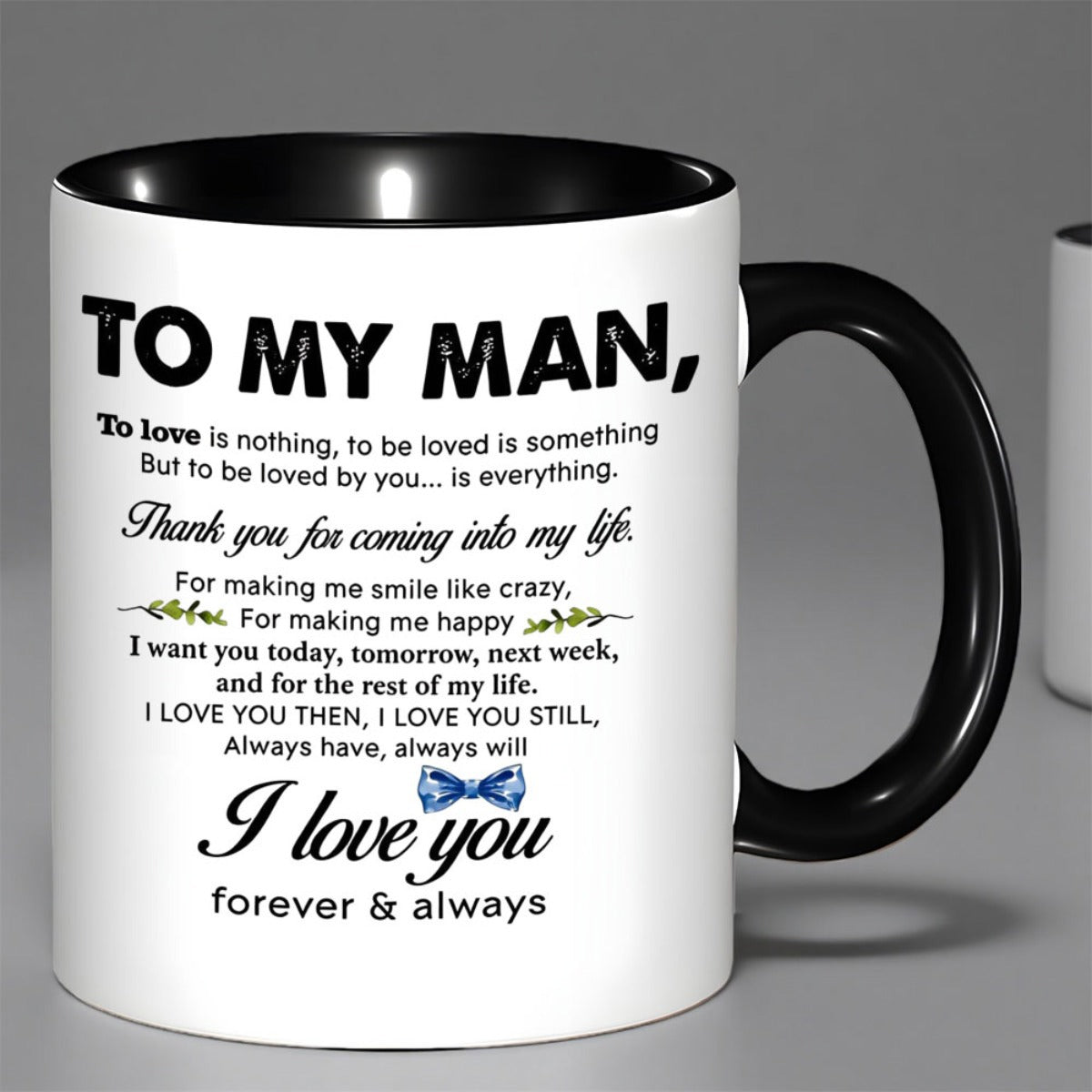 Tailorly Black Accent 11 oz Mug - item picture to my for man ceramic coffee mug gift mug with no durable reusable ceramic cup for boyfriend girlfriend