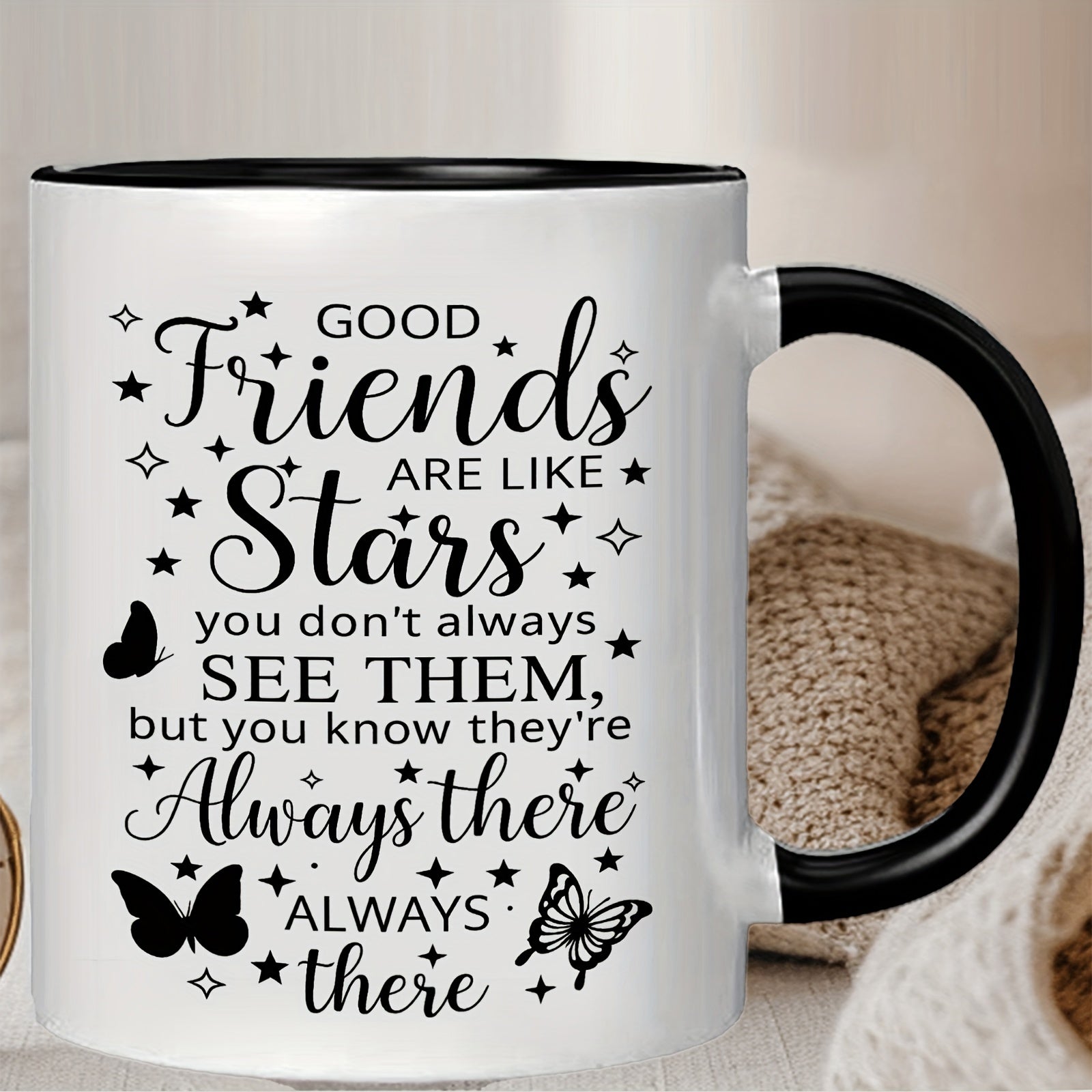 Tailorly Black Accent 11 oz Mug - 11 ounces a ceramic mug for coffee or tea featuring and designs everyday use or as for _38da7bd87ba546738af277bde07abf91