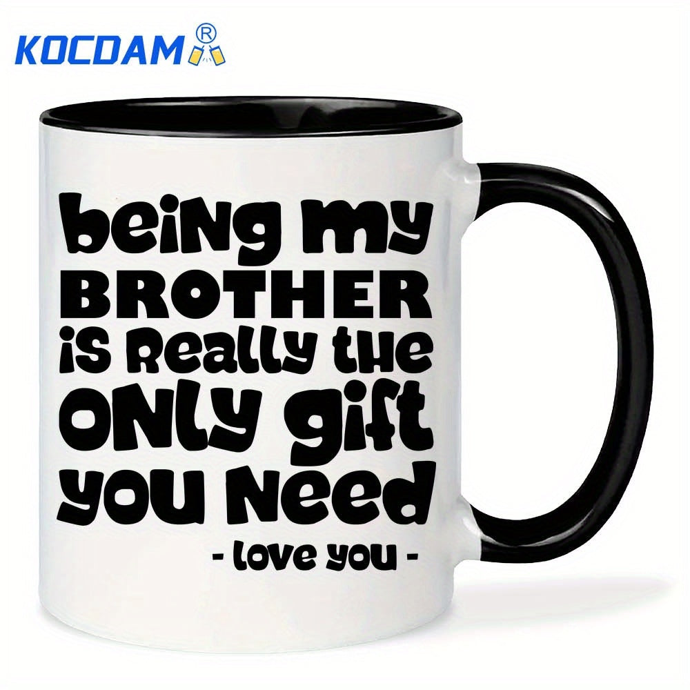 Tailorly Black Accent 11 oz Mug - being my brother is the only need leak proof reusable cup for men boyfriend brother friend ide_fbcd0ddd393642549de4c0590aa42981