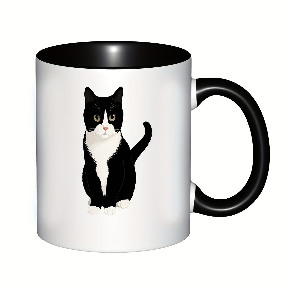 Tailorly Black Accent 11 oz Mug - tuxedo cat