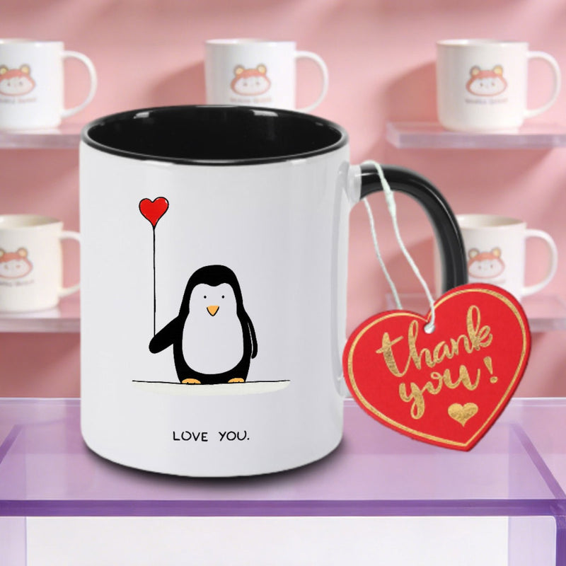 Tailorly Black Accent 11 oz Mug - item picture 11oz Adorable Ceramic Coffee Mug Coffee Cup Tea Mug Thanksgiving Gift Reading Can Hold Tea Milk Water