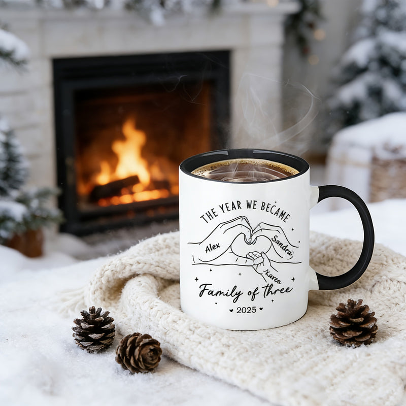 Tailorly Black Accent 11 oz Mug - customizable name with the year