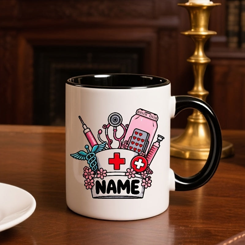 Tailorly Black Accent 11 oz Mug - medicine bottle
