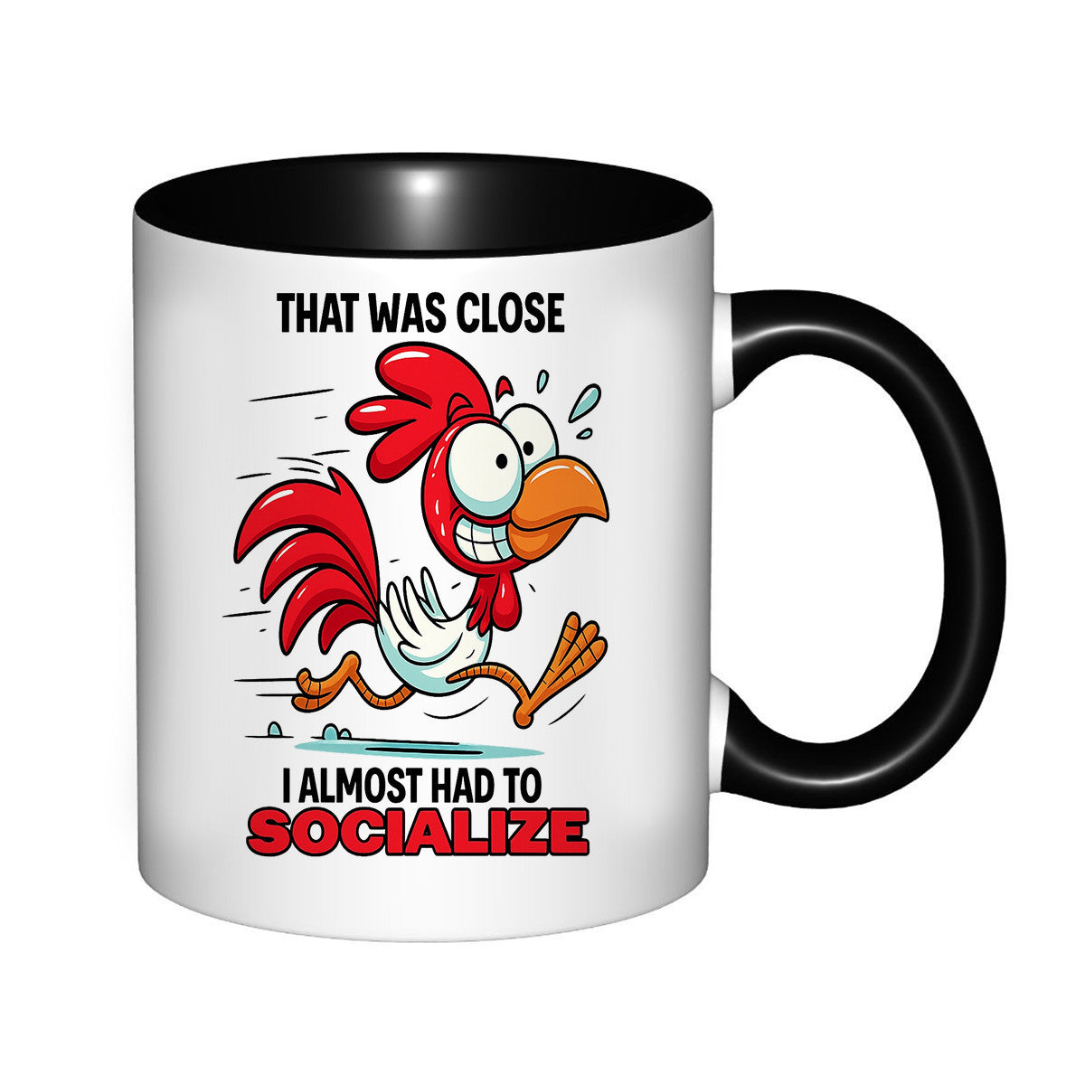 Tailorly Black Accent 11 oz Mug - funny rooster
