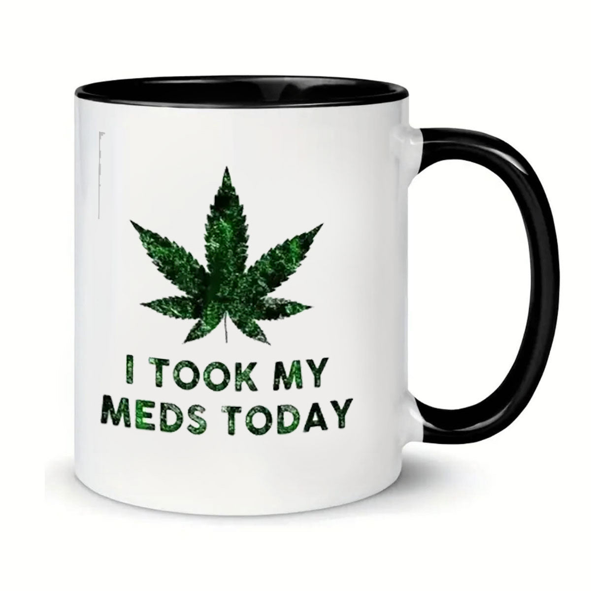 Tailorly Black Accent 11 oz Mug - leaf