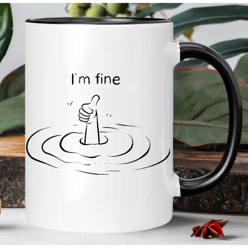 Tailorly Black Accent 11 oz Mug - im fine