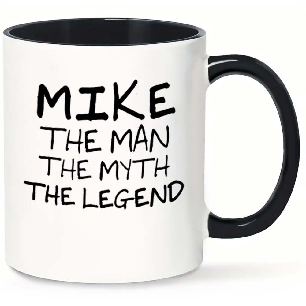 Tailorly Black Accent 11 oz Mug - item picture 1pc 11oz ceramic coffee mug ceramic reusable hand wash only multipurpose gift mug_72cf166804ab455e88e8ed259f3395a7