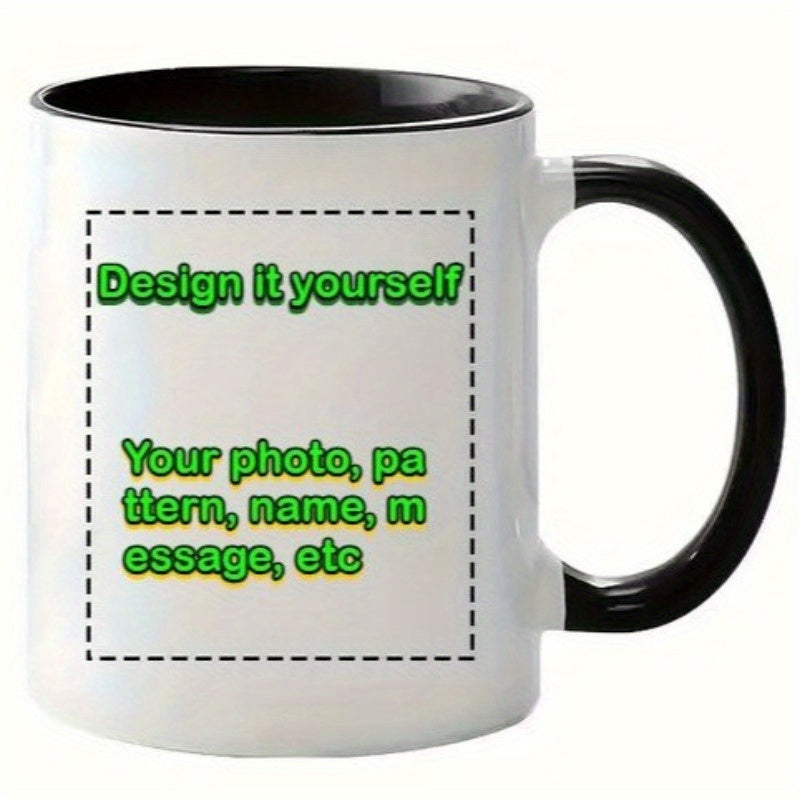 Tailorly Black Accent 11 oz Mug - item picture create a personalized 11 ounce ceramic mug with your own can images names and text for occasions