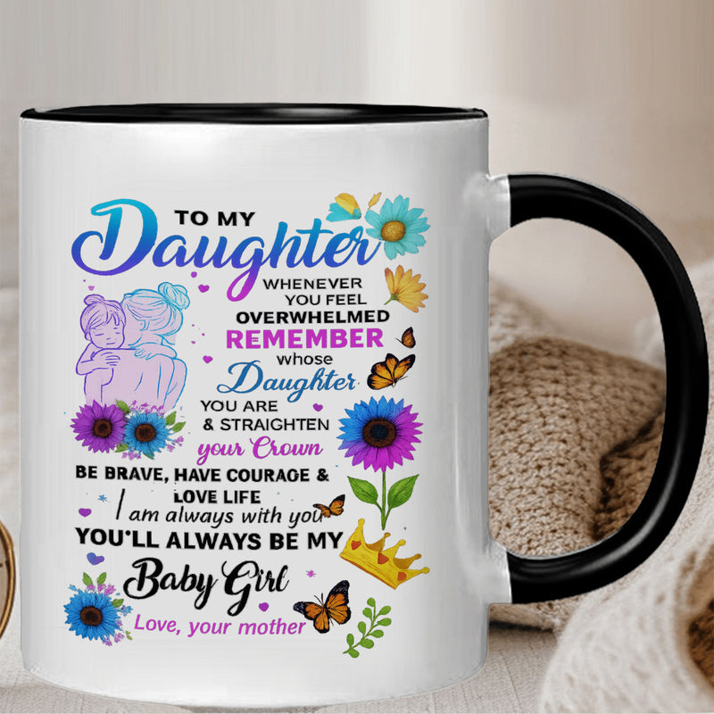 Tailorly Black Accent 11 oz Mug - poem about daughters