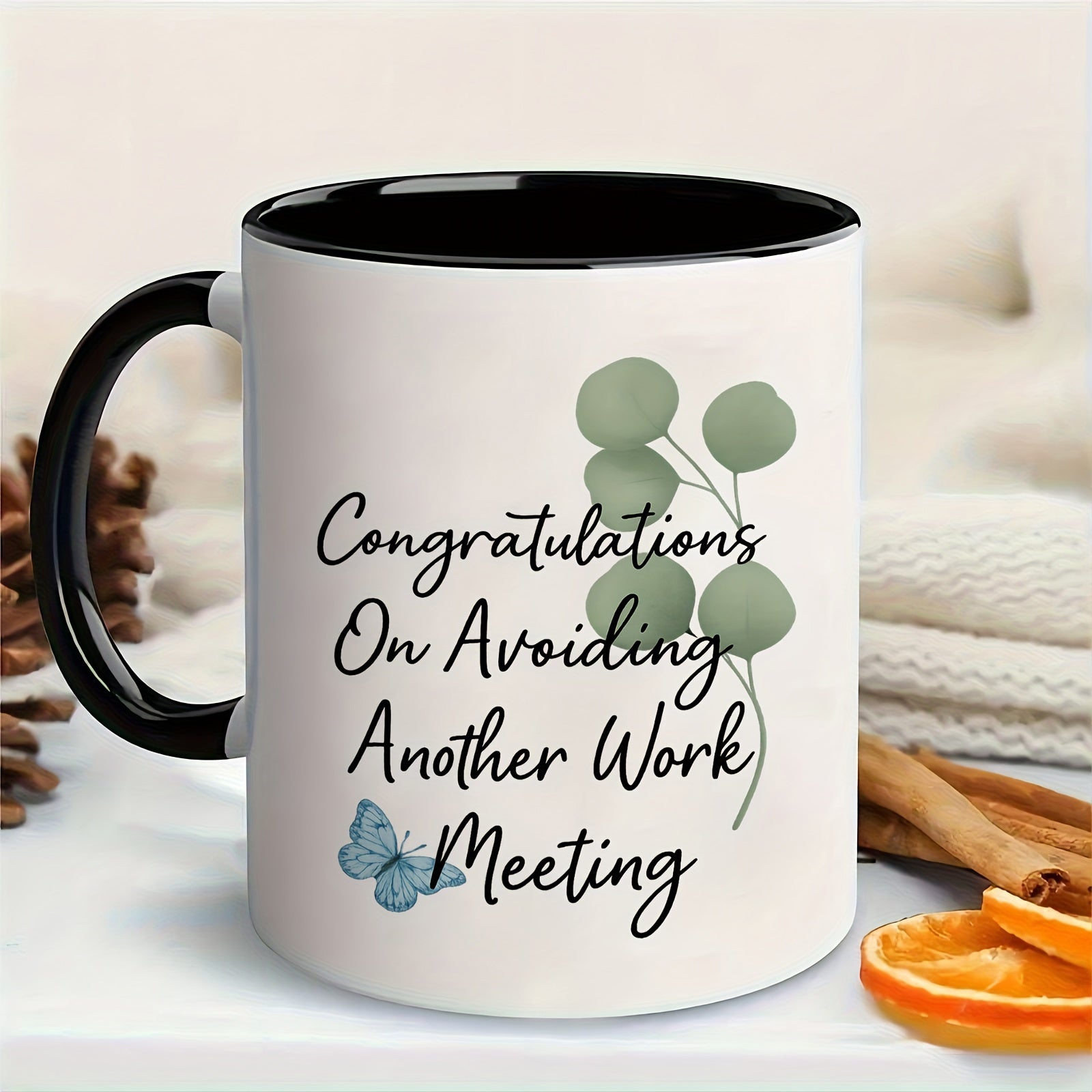 Tailorly Black Accent 11 oz Mug - eucalyptus