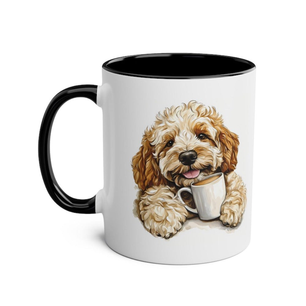Tailorly Black Accent 11 oz Mug - cockapoo dog